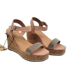 Embellished Cork Wedges Sandals by Madden NYC for Women